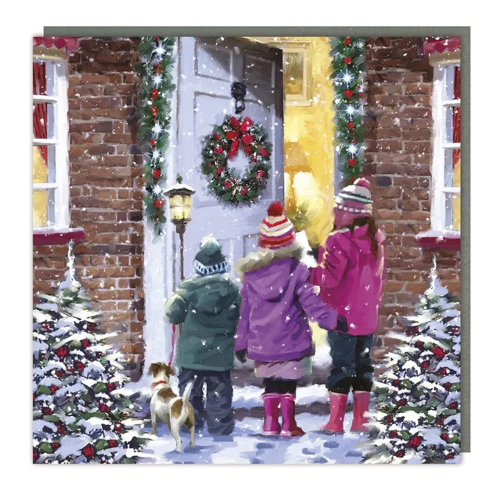 Tracks Publishing Carol Singers Sparkle Christmas Cards - Pack of 5