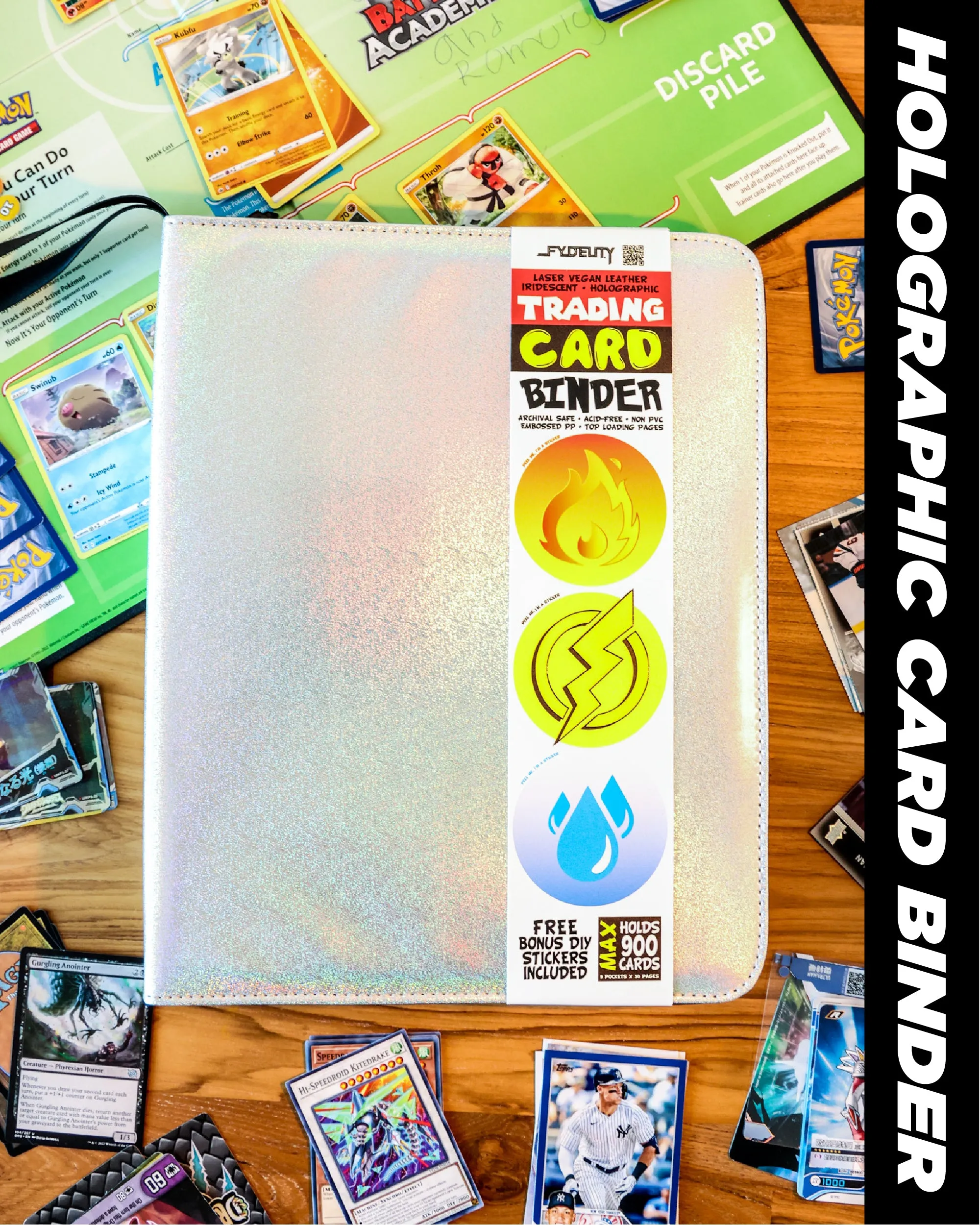 Trading Card Binder | Max (900pcs) | Laser Silver