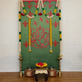 Traditional Ganesh Backdrop Kit - Green