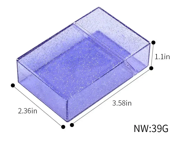 Transparent Glitter Photo Card Storage Box Holder