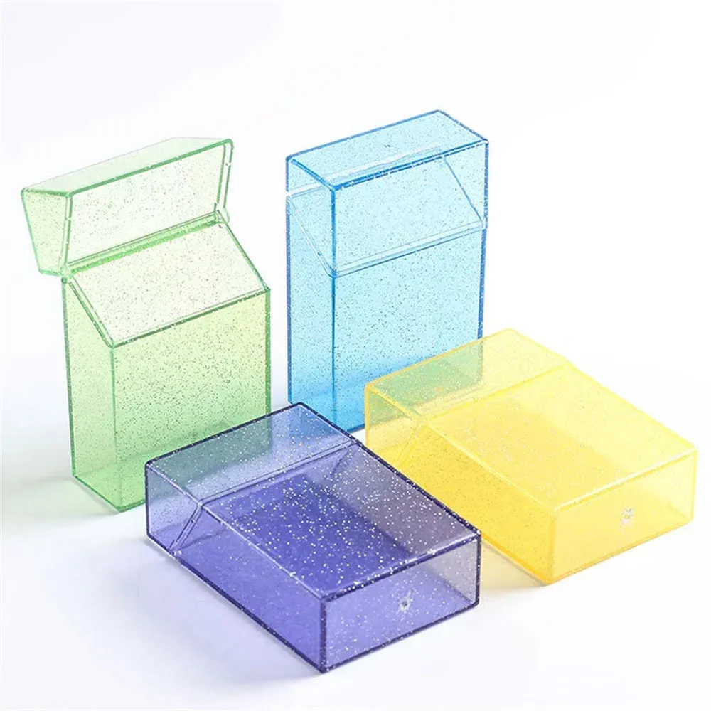 Transparent Glitter Photo Card Storage Box Holder