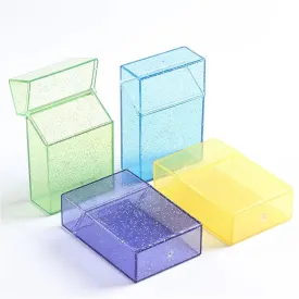 Transparent Glitter Photo Card Storage Box Holder