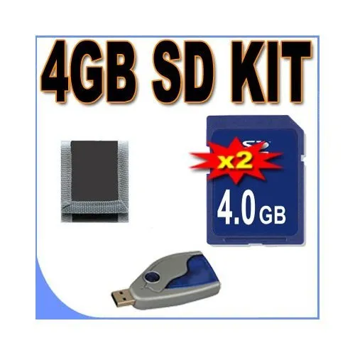 Two 4GB SD Secure Digital Memory Cards BigVALUEInc Accessory Saver Bundle   USB SD Card Reader   MORE for Digital Recorders