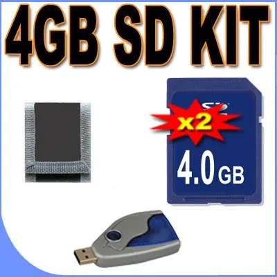 Two 4GB SD Secure Digital Memory Cards BigVALUEInc Accessory Saver Bundle   USB SD Card Reader   MORE for Digital Recorders