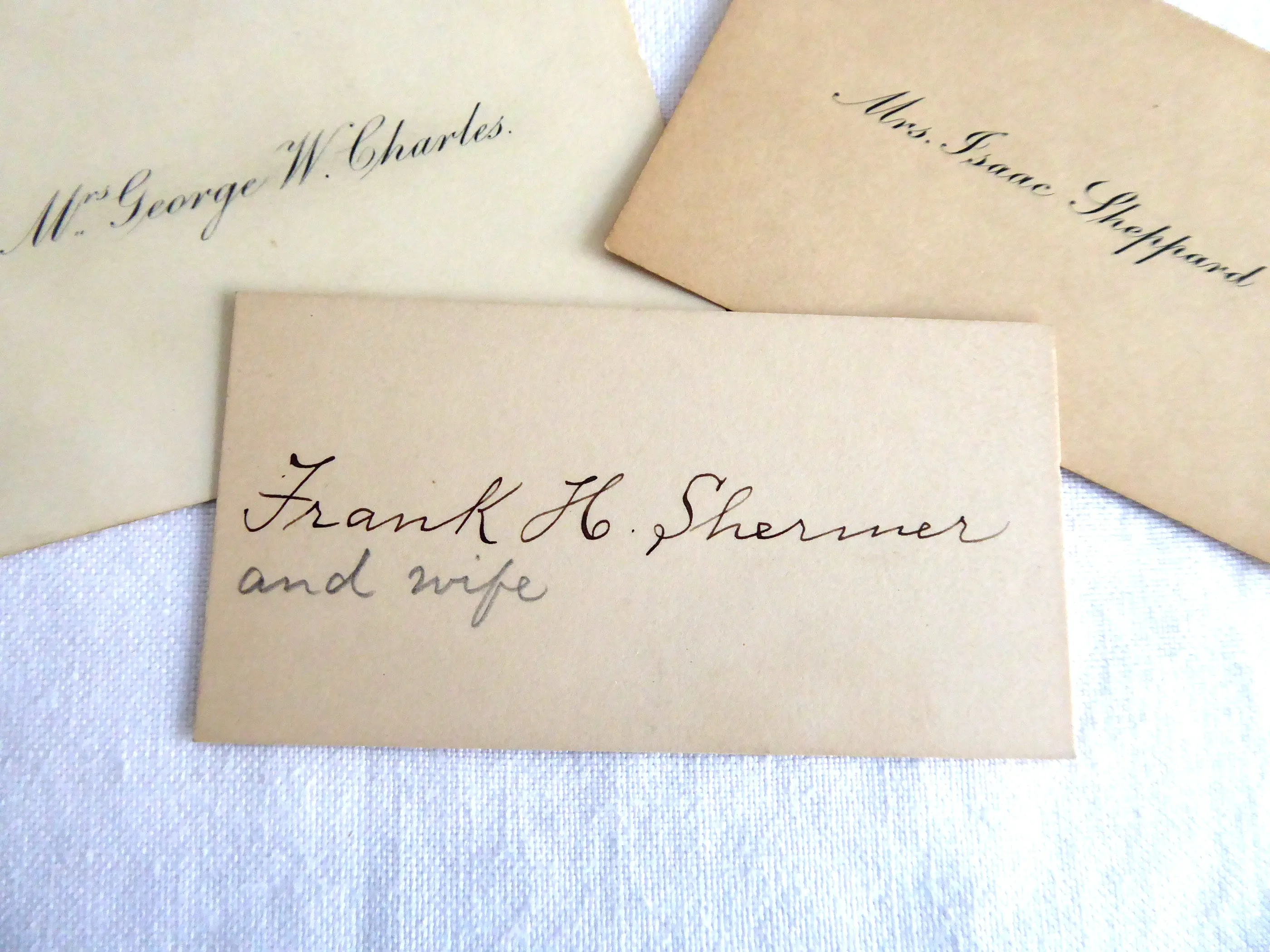 Victorian  Set Of 3 Calling Cards Visiting Cards Gift Cards 1890s Ephemera Teatime Decor