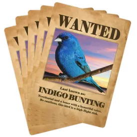 Wanted: Indigo Bunting Poker Playing Cards